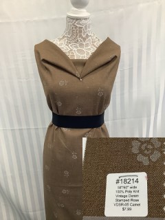 18214 Vintage Denim Stamped Rose Camel Brown