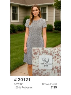 20121 100% Polyester Brown Floral