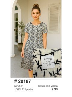 20187 100% Polyester Black and White