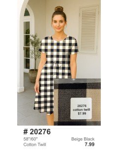 20276 Cotton Twill Beige Black 20276 Cotton Twill Beige Black