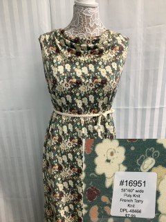 16951 French Terry Knit Green Tan Brown