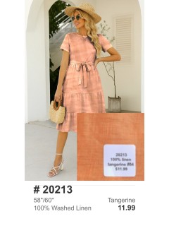 20213 100% Washed Linen Tangerine