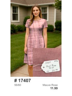 17407 100% Washed Linen Mauve Rose 17407 100% Washed Linen Mauve Rose