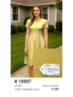 18997 100% Washed Linen Yellow Green 18997 100% Washed Linen Yellow Green