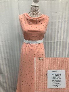 17275 Painted Daisy Textured Knit Dressy Coral
