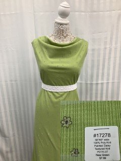 17278 Painted Daisy Textured Knit New Green
