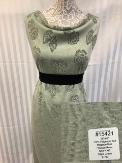 15421 Melange Knit Flecked Rose Sage Green, Titanium