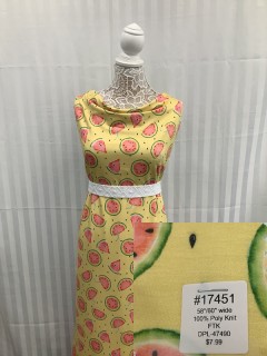 17451 French Terry Knit Yellow Red Green