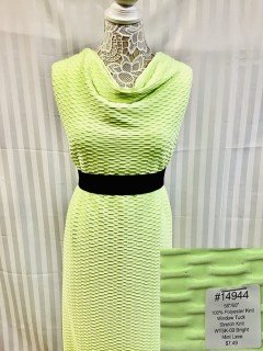 14944 Window Tuck Stretch Knit Bright Mint Lime