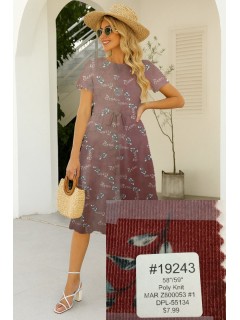 19243 Poly Knit Muted Floral