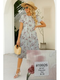 19926 Polyester Floral Print Light Gray