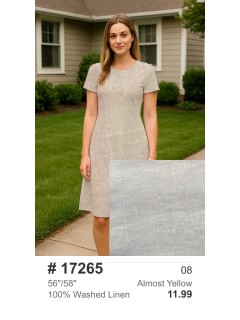 17265 100% Washed linen Almost Yellow