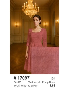 17097 Coarse, uneven weave with hints of textured fibers visible. The surface appears slightly distressed or worn, suggesting a natural, rustic aesthetic. Teakwood - Rusty Rose 17097 Coarse, uneven weave with hints of textured fibers visible. The surface appears slightly distressed or worn, suggesting a natural, rustic aesthetic. Teakwood - Rusty Rose