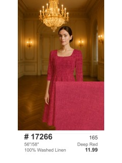 17266 100% Washed Linen Deep Red 17266 100% Washed Linen Deep Red