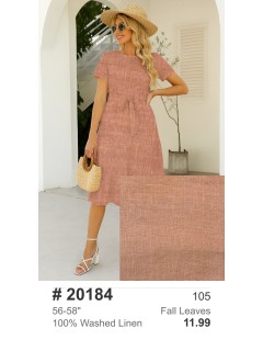 20184 100% Washed Linen Fall Leaves 20184 100% Washed Linen Fall Leaves
