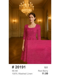 20191 100% Washed Linen Red Berry 20191 100% Washed Linen Red Berry