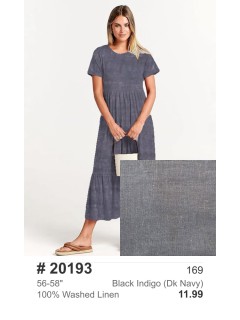 20193 100% Washed Linen Black Indigo (Dk Navy) 20193 100% Washed Linen Black Indigo (Dk Navy)