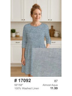 17092 100% Washed Linen Almost Aqua 17092 100% Washed Linen Almost Aqua