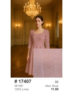 17407 100% Washed Linen Med. Rose 17407 100% Washed Linen Med. Rose