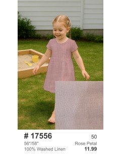 17556 100% Washed Linen Rose Petal 17556 100% Washed Linen Rose Petal