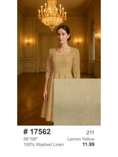 17562 100% Linen Washed Lemon Yellow 17562 100% Linen Washed Lemon Yellow