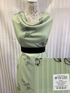 15120 Linked Leaf Knit Embroidert Smoke Green