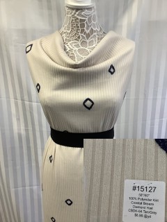 15127 Coastal Breeze Diamond Knit Tan Grey