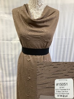 15051 Puffed Line Knit Warm Soil