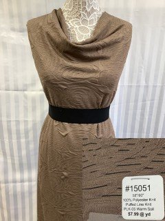 15051 Puffed Line Knit Warm Soil