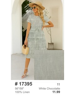 17395 100% Washed Linen White Chocolatte 17395 100% Washed Linen White Chocolatte