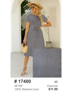 17400 100% Washed Linen Charcole 17400 100% Washed Linen Charcole