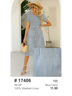 17406 100% Washed Linen Blue Haze 17406 100% Washed Linen Blue Haze