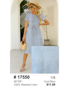 17550 100% Washed Linen Cool Blue 17550 100% Washed Linen Cool Blue