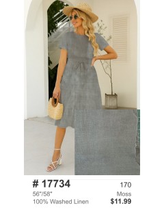 17734 100% Washed Linen Moss 17734 100% Washed Linen Moss