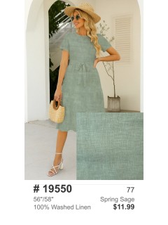 19550 100% Washed Linen Spring Sage 19550 100% Washed Linen Spring Sage