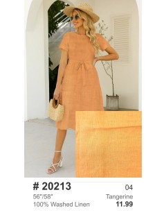 20213 100% Washed Linen Tangerine 20213 100% Washed Linen Tangerine