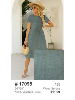 17095 100% Washed Linen Wood Spruce 17095 100% Washed Linen Wood Spruce