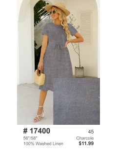 17400 100% Washed Linen Charcole 17400 100% Washed Linen Charcole