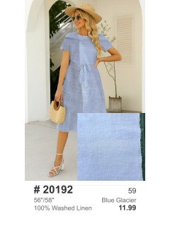 20192 100% Washed Linen Blue Glacier 20192 100% Washed Linen Blue Glacier