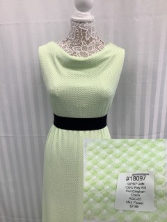 18097 Knit Gingham Check Mint Flower