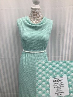 18095 Knit Gingham Check Aqua Bottle