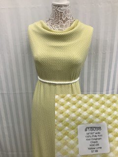 18098 Knit Gingham Check Yellow Lime