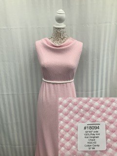 18094 Knit Gingham Check Cotton Candy