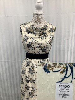 17500 Chenille Dot Knit Cream Green Navy