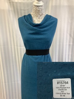 15764 Chenille Dot Knit Winter Teal