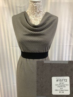 15772 Chenille Dot Knit Steel Green