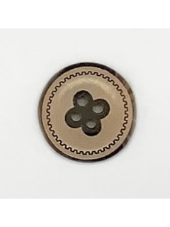 1497 Wooden Button Tan Black