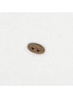 1503 Wooden Button Tiny Oval Brown