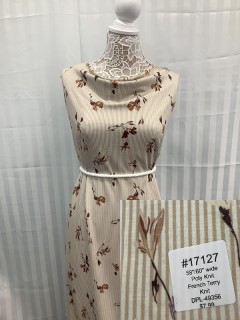 17127 French Terry Knit Brown White