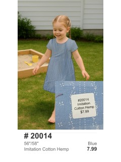 20014 Imitation Cotton Hemp Blue